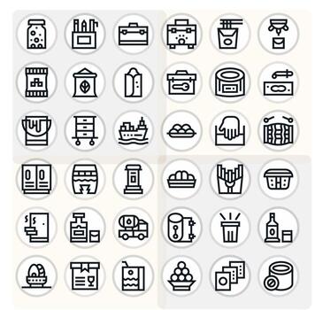 36 64x64 Bold Line Display Perfect Icons for Container Projects vector