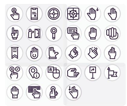 Pointer Professional Set with 28 Bold Line Display Perfect 64x64 Icons vector