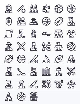 45 64 x 64 negrita línea íconos para equipo con píxel alineado precisión vector