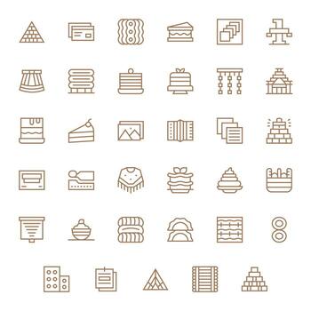 Layered Scalable Set featuring 35 Display Perfect Regular Line High Resolution Icons vector