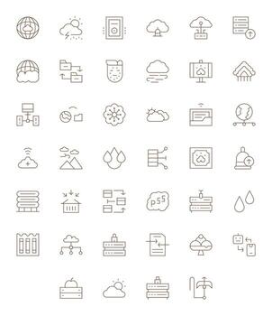 Cloud Modern Collection with 40 Thin Line 128x128 Display Perfect Icons vector