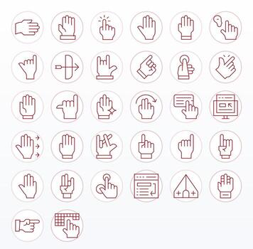 32 Display Perfect 128x128 Icons for Cursor in elegant Thin Line design vector