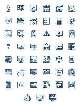 45 Bold Line Editable Icons for Display Graphics vector