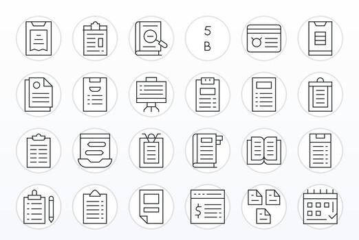 24 Pixel Aligned Retina Ready Icons for List in elegant Thin Line design vector