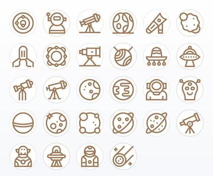 28 Bold Line Grid Fitted High Resolution Icons from Galaxy Suite vector