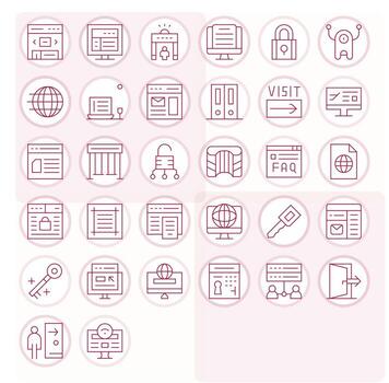 portal último paquete con 32 alto resolución Delgado línea píxel alineado íconos vector