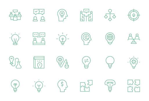 ProblemSolving Icon Repository containing 24 Thin Line 256x256 Detail Enhanced graphics vector