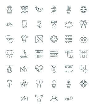 decoración icono caja de herramientas presentando 40 detalle mejorado alto resolución Delgado línea elementos vector