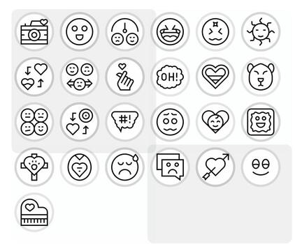 Emotion featuring 25 256x256 Icons in Regular Line Design vector
