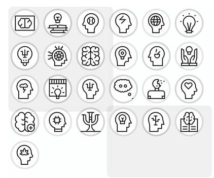 25 256x256 Regular Line Icons optimized for Mind Grid Fitted display vector