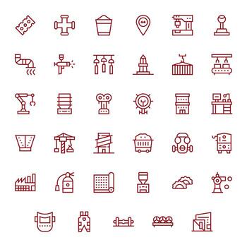 industrial icono biblioteca con 35 regular línea 256x256 píxel optimizado diseños vector