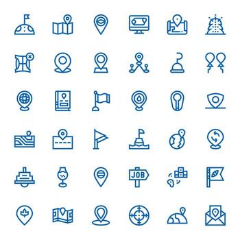 posición diseño íconos presentando 36 píxel optimizado negrita línea estilo vector