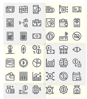 regular línea monitor Perfecto íconos desde Finanzas conjunto con 42 256x256 íconos vector