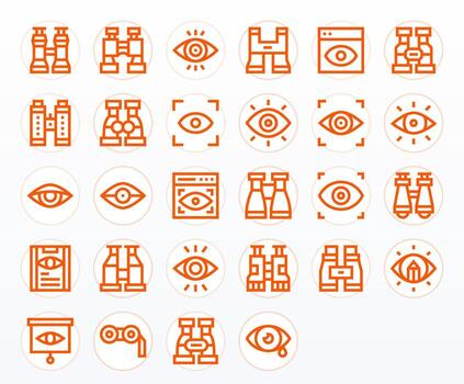 Observe Icon Repository containing 28 Bold Line 64x64 Editable graphics vector