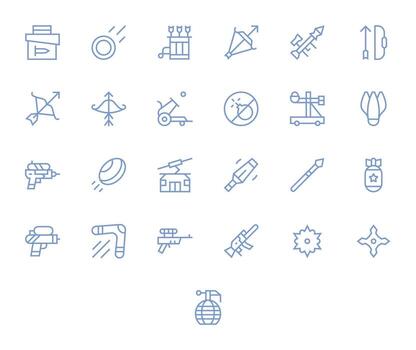 25 Retina Ready Regular Line Icons optimized for Projectile Display Perfect display vector