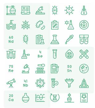 42 Regular Line Icons for Scientific in crisp Retina Ready Pixel Optimized resolution vector