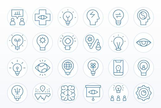 Insight Graphics Pack including 24 Thin Line 256x256 Display Perfect Icons vector