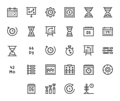 Timeline Visual Pack containing 28 Bold Line Display Perfect Icons vector