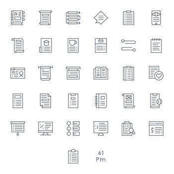 List Comprehensive Bundle with 32 Editable Thin Line 128x128 Icons vector