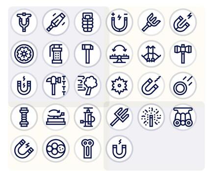 Force Visual Pack containing 28 Bold Line Pixel Optimized Icons vector