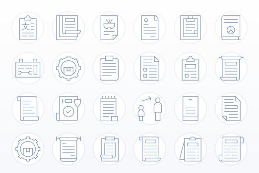 Guidelines Scalable Set featuring 24 PIXEL Perfect Thin Line 128x128 Icons vector