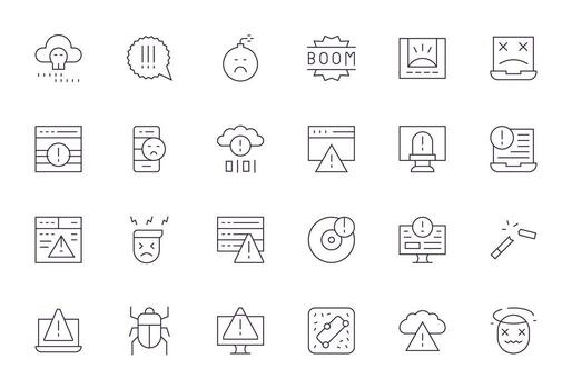 24 Thin Line Pixel Aligned Retina Ready Icons from Crash Suite vector