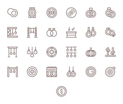 Rings Premium Bundle with 25 256x256 Display Perfect Regular Line Icons vector