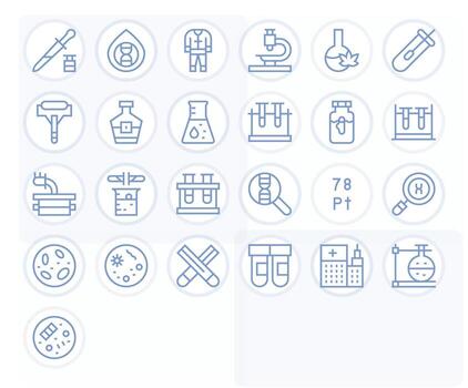 25 Pixel Optimized Icons themed around Lab in 128x128 Regular Line format vector