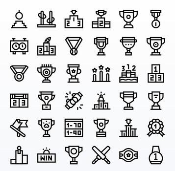 concurso icono biblioteca con 36 negrita línea alto resolución píxel alineado diseños vector