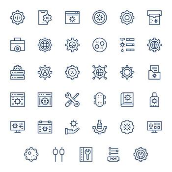 35 regular línea íconos desde configuración en 128x128 editable calidad vector