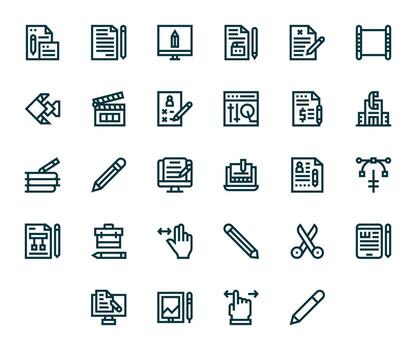 28 Bold Line Display Perfect Icons crafted for Editing 64x64 applications vector