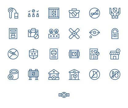 25 Pixel Optimized Regular Line Icons from Restricted Access Collection vector