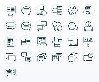 25 Regular Line Icons designed for Support Ticket in Retina Ready Detail Enhanced format vector
