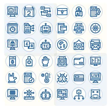 36 negrita línea íconos diseñado para programa en 64 x 64 editable formato vector