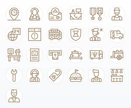 Service Digital Pack containing 25 Pixel Optimized Regular Line High Resolution Icons vector