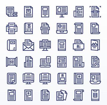 36 Bold Line Icons designed for Pdf in High Resolution Grid Fitted format vector