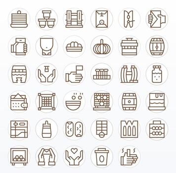 35 Pixel Optimized Icons themed around Holding in 64x64 Regular Line format vector