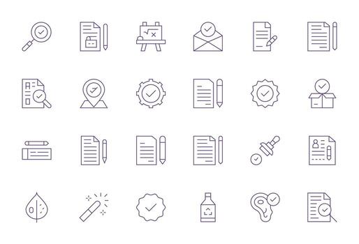 Correct featuring 24 High Resolution Icons in Thin Line Design vector