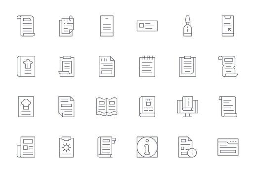 24 Thin Line Detail Enhanced Icons tailored for Instructions 256x256 interface vector