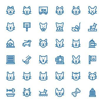 Pet Icon Repository containing 36 Bold Line 128x128 Pixel Optimized graphics vector