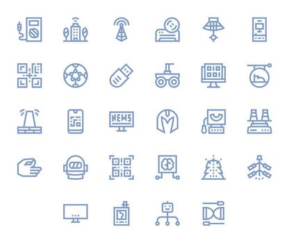Technology Graphics featuring 28 Bold Line Display Perfect 256x256 Designs vector