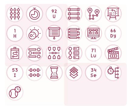 secuencia icono arsenal con 25 256x256 regular línea píxel optimizado diseños vector