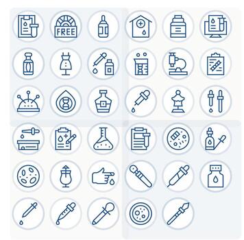 muestra monitor Perfecto conjunto con 35 64 x 64 regular línea íconos vector