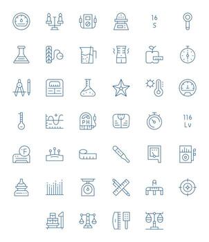 40 Pixel Optimized Thin Line Icons from Measurement Collection vector