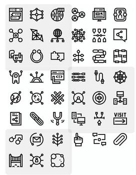 Link featuring 45 128x128 Icons in Bold Line Design vector