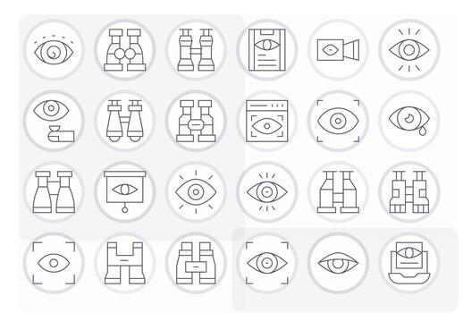 Observe Icon Repository containing 24 Thin Line 128x128 Detail Enhanced graphics vector