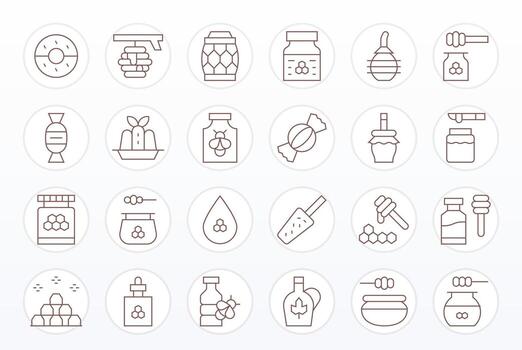 24 Thin Line Icons designed for Sweetener in 64x64 Pixel Optimized format vector