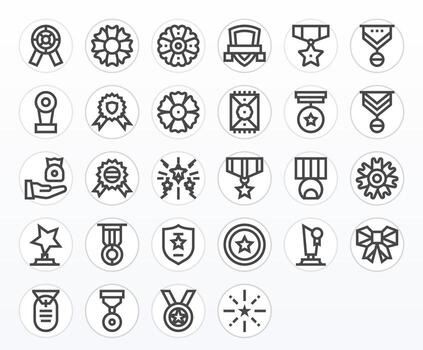 Commendation Icon Repository containing 28 Bold Line 64x64 Pixel Optimized graphics vector