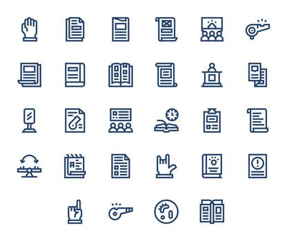 Bold Line Style Instruction Icons with 28 128x128 Display Perfect Designs vector