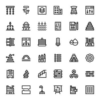 36 Editable Icons themed around Levels in High Resolution Bold Line format vector